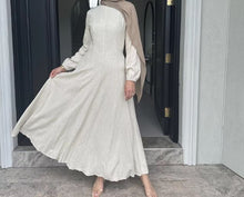 Load image into Gallery viewer, Apricot Muslim Women Abaya Dress, Solid Slim Jalabiya Eid &amp; Ramadan Collection, Morocco Islam Vestidos Largos Arab Long Robe, Abaya Kaftan

