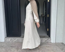 Load image into Gallery viewer, Apricot Muslim Women Abaya Dress, Solid Slim Jalabiya Eid &amp; Ramadan Collection, Morocco Islam Vestidos Largos Arab Long Robe, Abaya Kaftan

