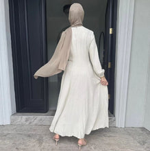 Load image into Gallery viewer, Apricot Muslim Women Abaya Dress, Solid Slim Jalabiya Eid &amp; Ramadan Collection, Morocco Islam Vestidos Largos Arab Long Robe, Abaya Kaftan
