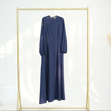 Load image into Gallery viewer, Blue Muslim Women Abaya Dress, Solid Slim Jalabiya Eid &amp; Ramadan Collection, Morocco Islam Vestidos Largos Arab Long Robe, Abaya Kaftan
