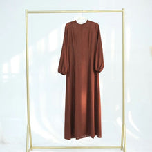 Load image into Gallery viewer, Coffee Muslim Women Abaya Dress, Solid Slim Jalabiya Eid &amp; Ramadan Collection, Morocco Islam Vestidos Largos Arab Long Robe, Abaya Kaftan
