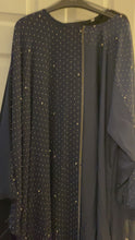 Load and play video in Gallery viewer, Navy Blue Abaya with Silver Beading
