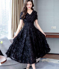 Load image into Gallery viewer, Ruffle Dress Black
