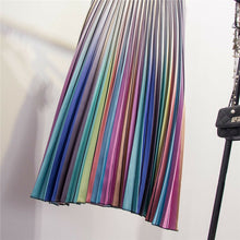 Load image into Gallery viewer, Pink pleated striped skirt
