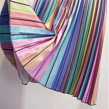 Load image into Gallery viewer, Pink pleated striped skirt
