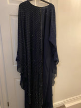 Load image into Gallery viewer, Navy Blue Abaya with Silver Beading
